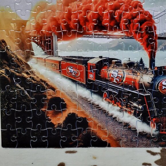 49ers Train Football Sports 120 Piece Custom Handmade Jigsaw Puzzle - Picture 5 of 9